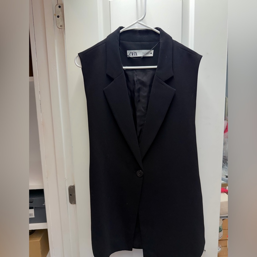 Zara Black Sleeveless Blazer Vest
